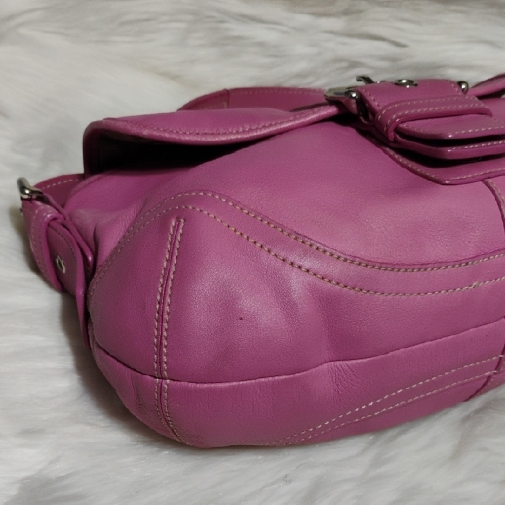 SALE! RARE! Authentic Coach Pink Y2K Soho Hobo Large Leather Shoulder Bag - Picture 5 of 16
